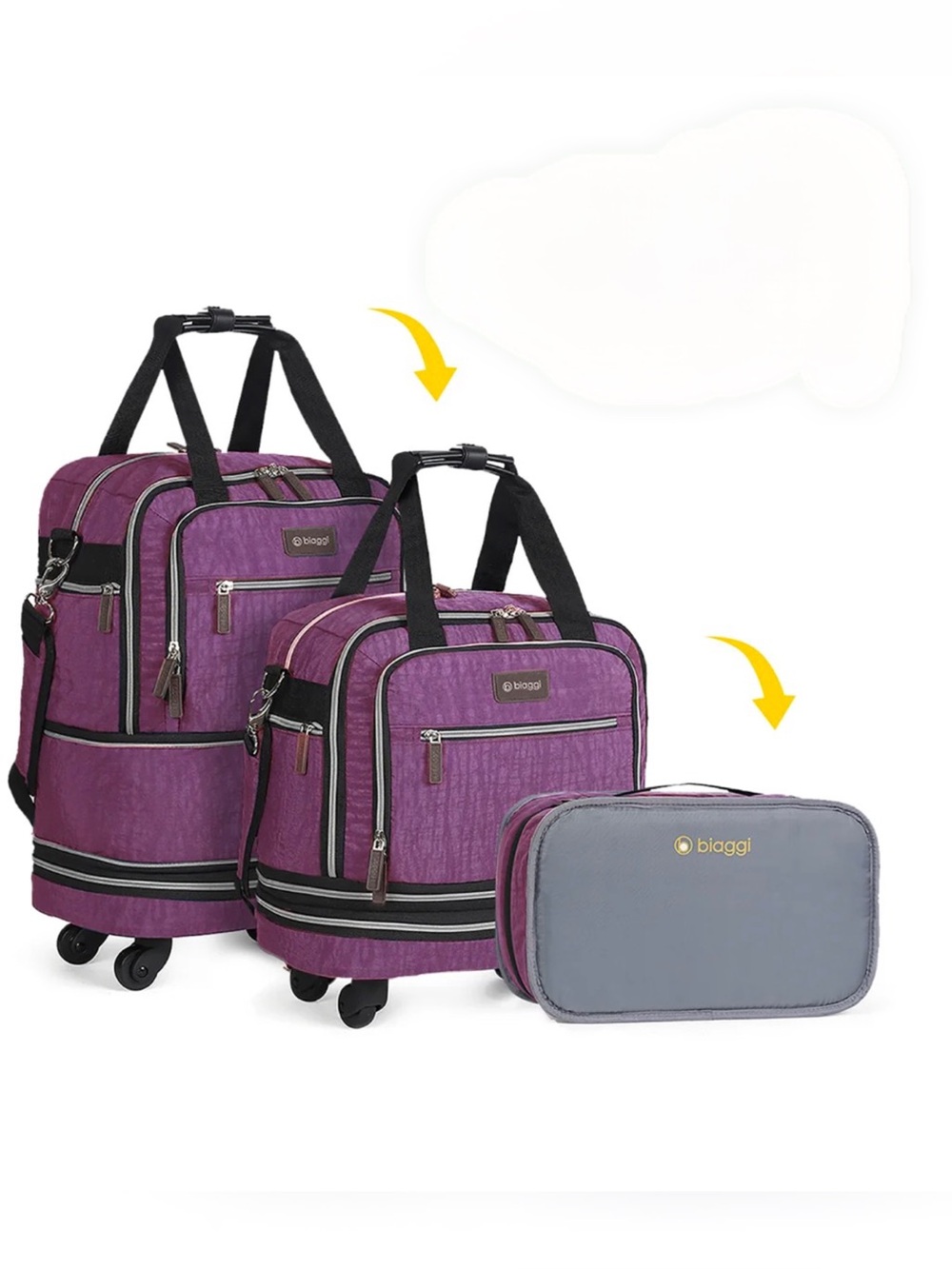 Biaggi Luggage Zipsak Boost! Underseater Expands To Carry-On- Purple